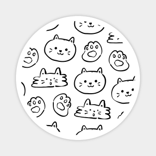 Miaw Cat-tastic Wonderland - Whimsical Cat Pattern Magnet